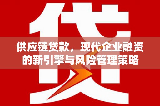 内埔供应链贷款，现代企业融资的新引擎与风险管理策略
