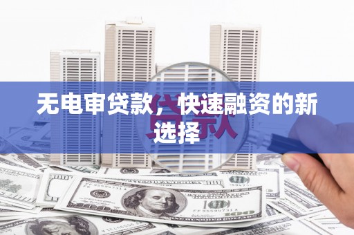 内埔无电审贷款，快速融资的新选择