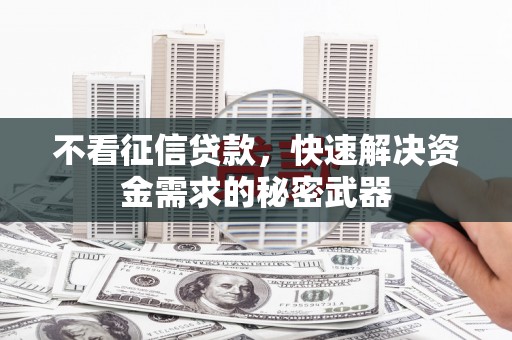 内埔不看征信贷款，快速解决资金需求的秘密武器
