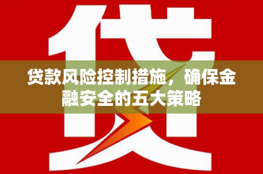 内埔贷款风险控制措施，确保金融安全的五大策略