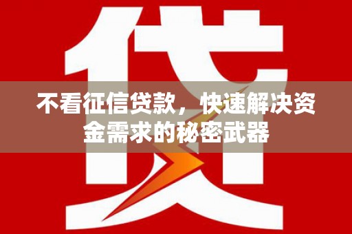 内埔不看征信贷款，快速解决资金需求的秘密武器