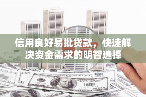 内埔信用良好易批贷款，快速解决资金需求的明智选择