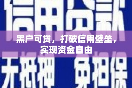 内埔黑户可贷，打破信用壁垒，实现资金自由