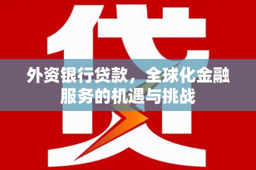 内埔外资银行贷款，全球化金融服务的机遇与挑战