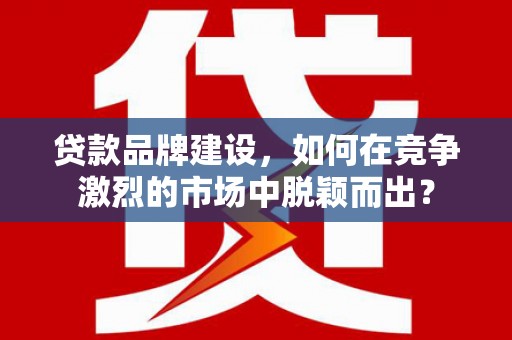 内埔贷款品牌建设，如何在竞争激烈的市场中脱颖而出？