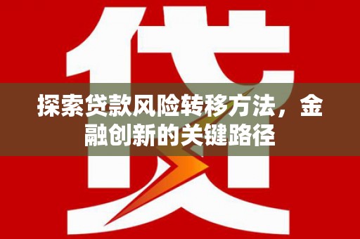 内埔探索贷款风险转移方法，金融创新的关键路径