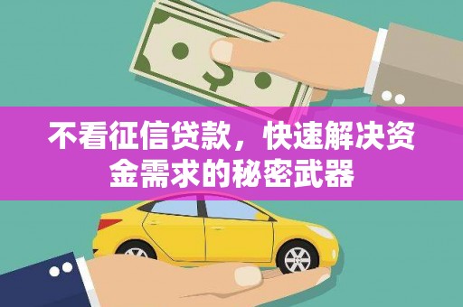 内埔不看征信贷款，快速解决资金需求的秘密武器