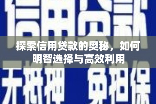 内埔探索信用贷款的奥秘，如何明智选择与高效利用